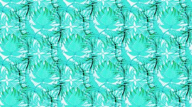 Mavi, nötr ve yeşil renkte çiçekler. Raster illüstrasyonundaki çiçek desenli çizim. Renkli Bahar Teması eskiz kalıbı. Düz Çiçek Elementleri Tasarımı.