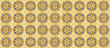 Çiçek deseni. Duvar kâğıdı barok, İspanyol kumaşı. Şık bir grafik desen. Bej, sarı ve gri renklerde altın elementler. Kusursuz raster arkaplanı.