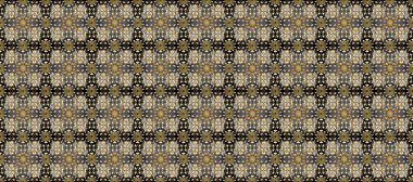 Tekrarlayan elementlerle soyut arkaplan oluşturun. Gri, bej, kahverengi ve altın elementli altın rengi üzerinde altın pürüzsüz desen. Kusursuz damaske klasik altın desen. Raster illüstrasyonu.