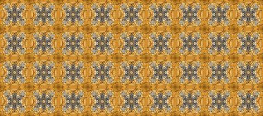 Sarı, bej ve kahverengi renklerde altın bir element. Altın çiçekli, pürüzsüz desen. Damask arkaplanı. Barok tarzında altın çiçekli süs..