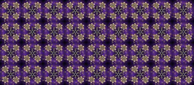 Eflatun, gri ve kahverengi renklerde altın elementlerle kusursuz desen. Kusursuz altın desen. Raster doğulu süsü.