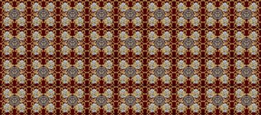 Raster klasik barok çiçeksiz altın desenli. Lüks, kraliyet ve Viktorya dönemi konsepti. Süslü dekorasyon. Kahverengi, bej ve kırmızı renklerde altın desenli altın elementler.