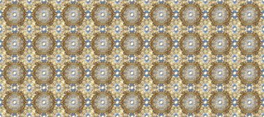 Bej, kahverengi ve altın elementli nötr renklerde raster pürüzsüz desen. Şam tasarım için kusursuz desen.