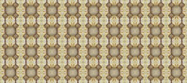 Kahverengi, nötr ve bej renklerdeki altın desenli altın elementler. Raster geleneksel oryantasyon süsü. Kusursuz klasik altın desen.