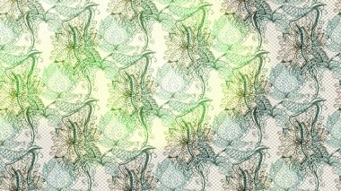 Eskiz modeli etnik tasarım. Çiçekleri, deniz kabukları, mandalaları ve suluboya efektleriyle donanma geçmişi. Yatak çarşafları, ceket, paket tasarımı, kumaş ve moda kavramları için tekstil baskısı.