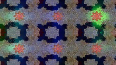 Renkli unsurlarla hareketli arka plan görüntüleri. Çiçekler. Eski model. Bayrak tarzı. Video kaydı. Şablon. Döngü. Kusursuz..