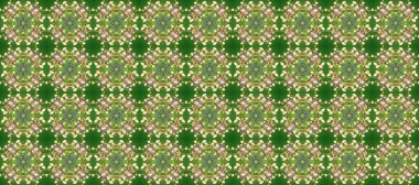 Bej, yeşil ve nötr renklerde altın çiçekli altın desenler. Altın rengi, kusursuz çizim. Raster geometrik arka plan. Senin tasarımın için, duvar kağıdı..