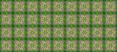 Raster illüstrasyonu. Yeşil, bej ve gri renklerde altın rengi ve altın elementler üzerinde altın pürüzsüz desen. Kusursuz damaske klasik altın desen. Tekrarlayan ögelerle soyut arkaplan Raster.