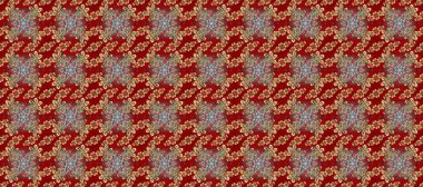 Kusursuz kraliyet lüksü, altın barok kumaş rengi. Altın antika ortaçağ dekoratifi, kırmızı, kahverengi ve bej renklerinde altın desenli süslemeler..