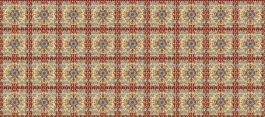 Bej, kahverengi ve altın elementli nötr renklerde pürüzsüz desen. Raster oryantal süs. Kusursuz altın desen.