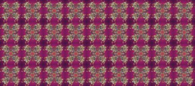 Kusursuz altın desen. Mor, kahverengi ve gri renklerde altın elementlerle kusursuz desen. Raster doğulu süsü.