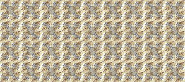 Tarafsız, bej ve gri renklerde altın elementlerle kusursuz bir desen. Raster illüstrasyonu. Geleneksel oryantasyon süsü. Klasik klasik klasik arka plan. Kusursuz klasik raster altın desenli.