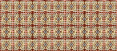 Bej, kahverengi ve altın elementli nötr renklerde pürüzsüz desen. Raster oryantal süs. Kusursuz altın desen.