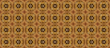 Süslü dekorasyon. Lüks, kraliyet ve Viktorya dönemi konsepti. Raster klasik barok çiçeksiz altın desenli. Kahverengi, bej ve sarı renklerdeki altın desenli altın elementler.