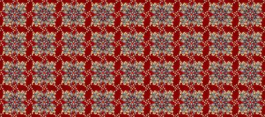 Barok tarzında kusursuz bir doğulu süsü. Geleneksel altın sarısı desenli kırmızı, gri ve kahverengi renklerde altın elementlerle.