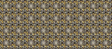 Çiçek kiremitleri. Altın desenli gri, kahverengi ve siyah renklerde altın elementler. Raster altın tekstil baskısı. İslam tasarımı. Kusursuz desenli oryantal süs.