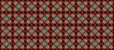 Kusursuz soyut bir arkaplan. Raster illüstrasyonu. Oriental raster klasik kırmızı, kahverengi ve gri ve altın desenli.