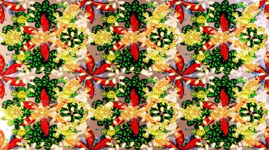 Raster suluboya çiçek deseni, narin çiçekler, sarı, bej ve siyah çiçekler, tebrik kartı şablonu. Raster Güzel kumaş deseni.