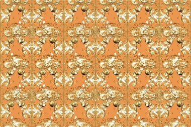 Bej, yeşil ve nötr renklerde desen. Raster Golden Mehndi kusursuz desen. Kına dövmeli süs çiçekleri, altın çıkartmalar, mehndi ve yoga tasarımı, kartlar ve parmak izleri..