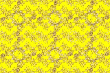 Lüks, kraliyet ve Viktorya dönemi konsepti. Sarı, kahverengi ve bej üzerine altın rengi, klasik barok çiçeksiz desenler. Sarı, kahverengi ve bej renklerde altın element. Süslü raster dekorasyonu.