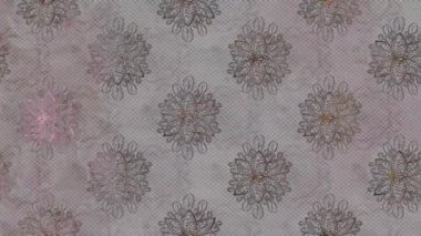 Renkli unsurlarla hareketli arka plan görüntüleri. Çiçekler. Eski model. Bayrak tarzı. Video kaydı. Şablon. Döngü. Kusursuz..