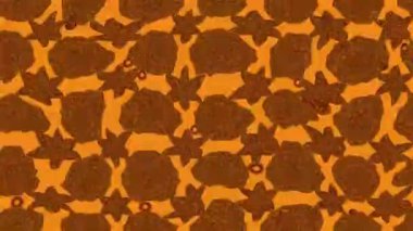 Renkli unsurlarla hareketli arka plan görüntüleri. Çiçekler. Eski model. Bayrak tarzı. Video kaydı. Şablon. Döngü. Kusursuz..