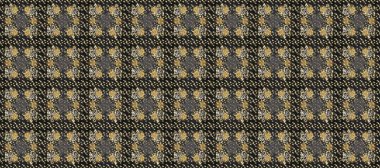 Geleneksel oryantasyon süsü. Klasik raster sarısı, kusursuz desen. Gri, kahverengi ve bej renklerde altın elementlerle kusursuz desen. Klasik vintage arkaplan.