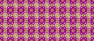 Lüks, kraliyet ve Viktorya dönemi konsepti. Süslü raster dekorasyonu. Kahverengi ve mor renklerde altın element. Kahverengi ve mor üzerine altın rengi klasik barok çiçekli desenler..