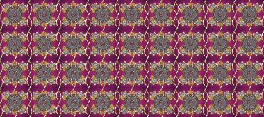 Kart, duvar kağıdı, ambalaj ve tekstil için klasik tasarım. Altın şablon. Klasik çiçek dokusu. Raster illüstrasyonu. Mor, gri ve kahverengi renklerin kraliyet retro 'su. Kusursuz desenli altın elementler.