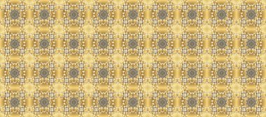 Doğu tarzı element. Bej ve sarı renklerde altın bir element. Altın desenli çiçek dekoru. Çizgi sanatı tasarım şablonu için kusursuz sınır. Davetiyeler, kartlar, web sayfası için Raster illüstrasyonu.