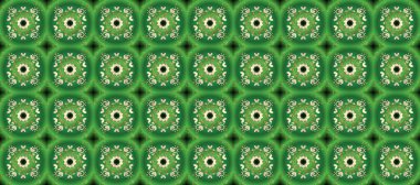 Raster klasik barok çiçeksiz altın desenli. Altın elementlerle yeşil ve beyaz renklerde altın desen. Süslü dekorasyon. Lüks, kraliyet ve Viktorya dönemi konsepti.