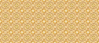 Kusursuz oryantal klasik altın desen. Sarı, nötr ve bej renklerde altın tekrarlayan elementler içeren Raster soyut arka planı.
