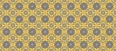 Gri, sarı ve bej renklerde zarif bir elementle el çizimi. Raster illüstrasyonu.