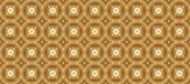Antika altın tekrarlanabilir duvar kağıdı. Bej, kahverengi ve sarı renklerde altın element. Damask pürüzsüz yineleme kalıbı. Barok tarzında altın çiçekli süs..