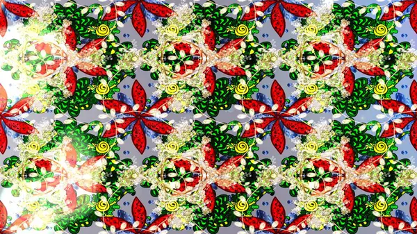 Küçük bir çiçekte eskiz deseni. Hoş bir çiçek geçmişi var. Güzel kumaş deseni. Raster illüstrasyonu.