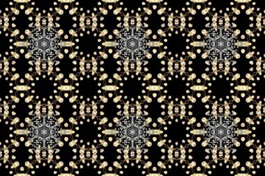 Şam, tasarım için kusursuz desen. Siyah, bej ve gri renklerde, altın elementli, pürüzsüz desen.