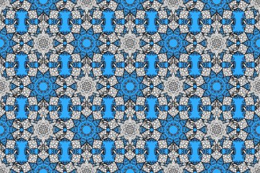 Mavi, gri ve beyaz renkte çiçekler. Yumuşak, bahar çiçekli arka plan. Raster çiçek desenli ve çiçekli..