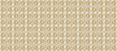 Barok tarzında kusursuz bir doğulu süsü. Tarafsız, gri ve bej renklerde altın elementlerle geleneksel altın sarısı desen.