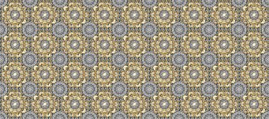 Kusursuz desenli altın elementler. Altın şablon. Kart, duvar kağıdı, ambalaj ve tekstil için klasik tasarım. Siyah, beyaz ve kahverengi renklerin kraliyet retro 'su. Klasik çiçek dokusu. Raster illüstrasyonu.