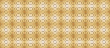 Kahverengi, bej ve nötr renklerde altın rengi ve altın elementler. Kusursuz damaske klasik altın desen. Raster illüstrasyonu. Tekrarlayan ögelerle soyut arkaplan Raster.