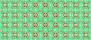 Kusursuz raster arka plan. Duvar kâğıdı barok, İspanyol kumaşı. Çiçek deseni. Yeşil ve kahverengi renklerde altın elementler. Şekil grafik deseni.