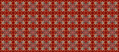 Altın elementlerle kırmızı, kahverengi ve gri renklerde kusursuz desen. Kusursuz altın desen. Raster doğulu süsü.