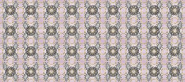 Damask pürüzsüz süsü. Tarafsız, gri ve bej renkler üzerinde klasik oryantal desen. Geleneksel raster ve altın desen.