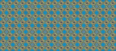 Süslü dekorasyon. Raster illüstrasyonu. Damask altın soyut çiçek mavi, kahverengi ve nötr renklerde kusursuz desen.