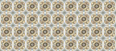 Barok tarzında kusursuz bir doğulu süsü. Gri, nötr ve bej renkler üzerine geleneksel altın pürüzsüz desen.