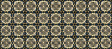 Çiçek desenli altın metal. Raster altın çiçek süsü brokar kumaş ve cam desenli. Kusursuz altın desen. Altın elementli gri, mavi ve bej renkler.