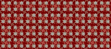 Kırmızı, gri ve kahverengi renkte desen. Kına dövmeli süs çiçekleri, altın çıkartmalar, mehndi ve yoga tasarımı, kartlar ve parmak izleri. Raster altın mehndi kusursuz desen.