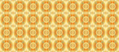 Altın rengi, kusursuz çizim. Raster geometrik arka plan. Sarı, bej ve turuncu renklerde, altın çiçekli altın desenler. Senin tasarımın için, duvar kağıdı..