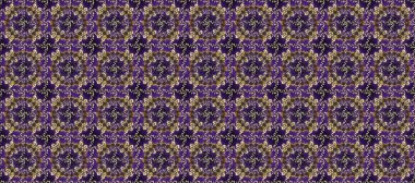 Geleneksel oryantasyon süsü. Mor, kahverengi ve gri renklerdeki altın desenli altın elementler. Kusursuz klasik raster altın desenli. Klasik vintage arkaplan.