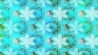 Çiçekli karalama şeklinde Raster çiçek deseni. Nazik, narin çiçek arkaplanı. Çiçekler mavi, yeşil ve nötr renklerde.